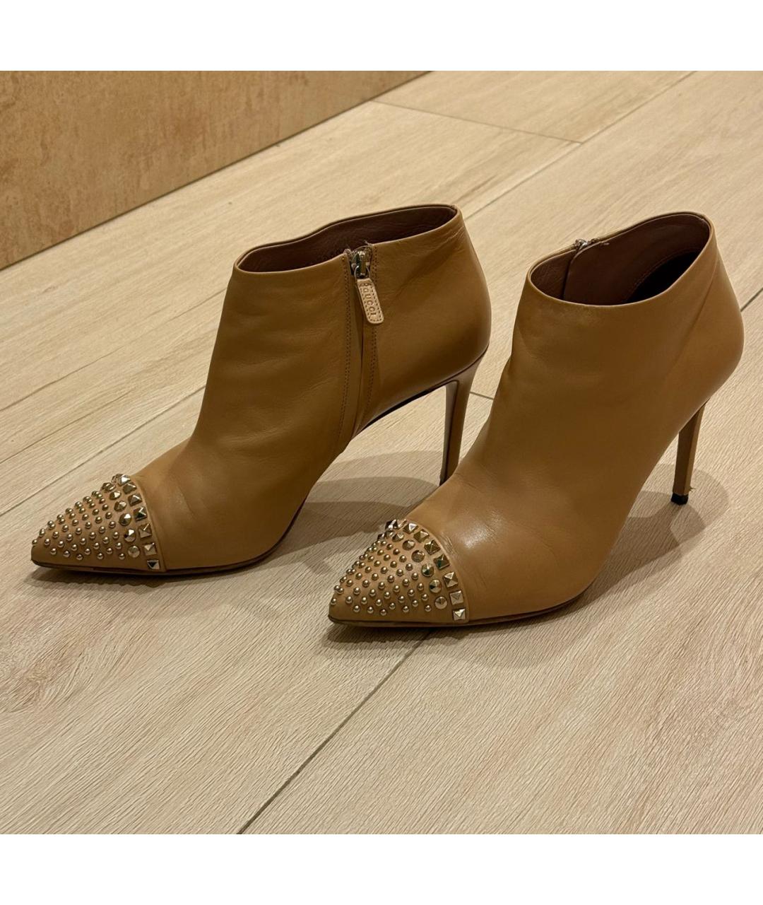 GUCCI Бежевые кожаные ботильоны, фото 2