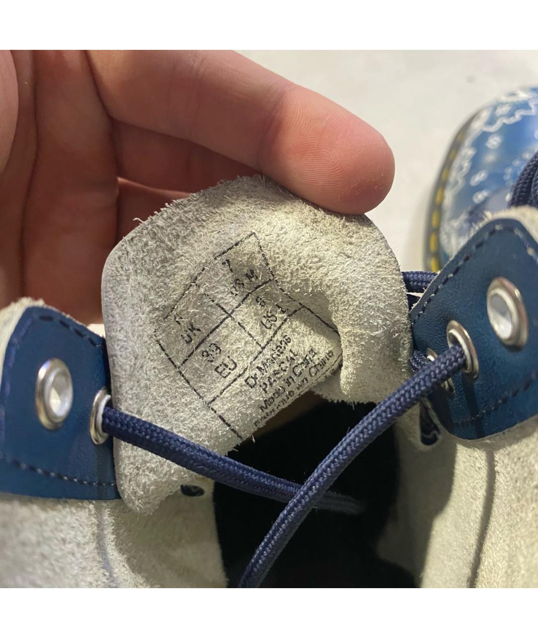 DR. MARTENS Голубые кожаные ботинки, фото 6