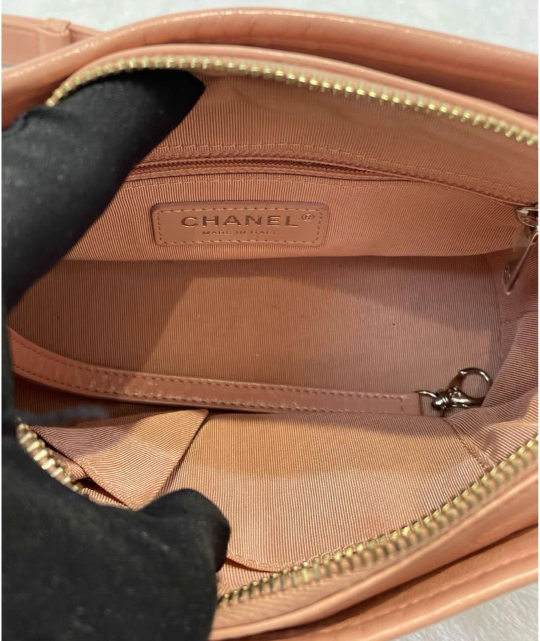 CHANEL Бежевая кожаная сумка через плечо, фото 4