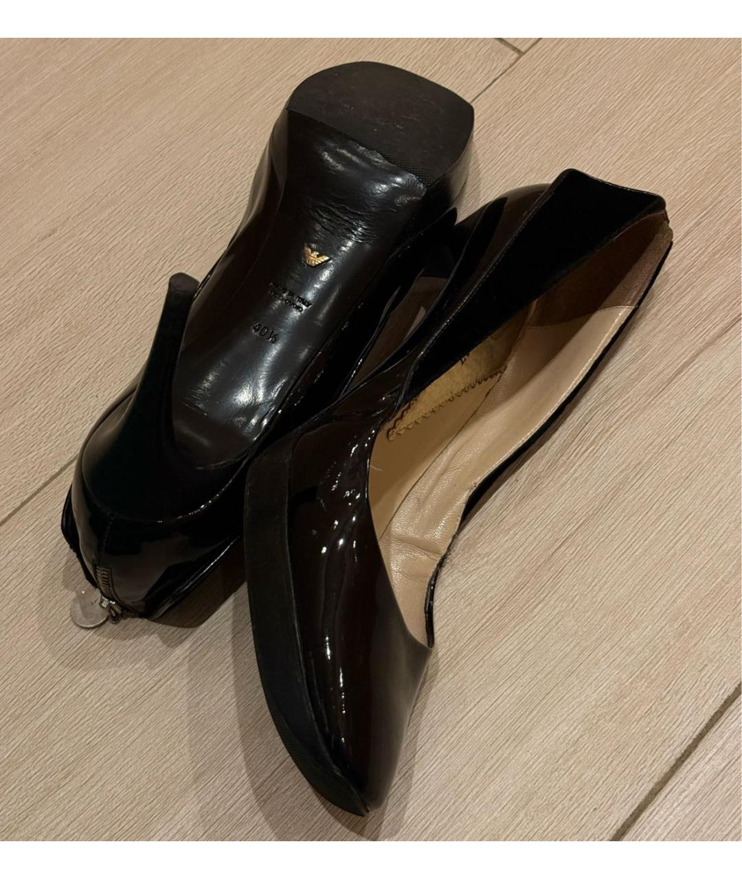 EMPORIO ARMANI Черные кожаные туфли, фото 5