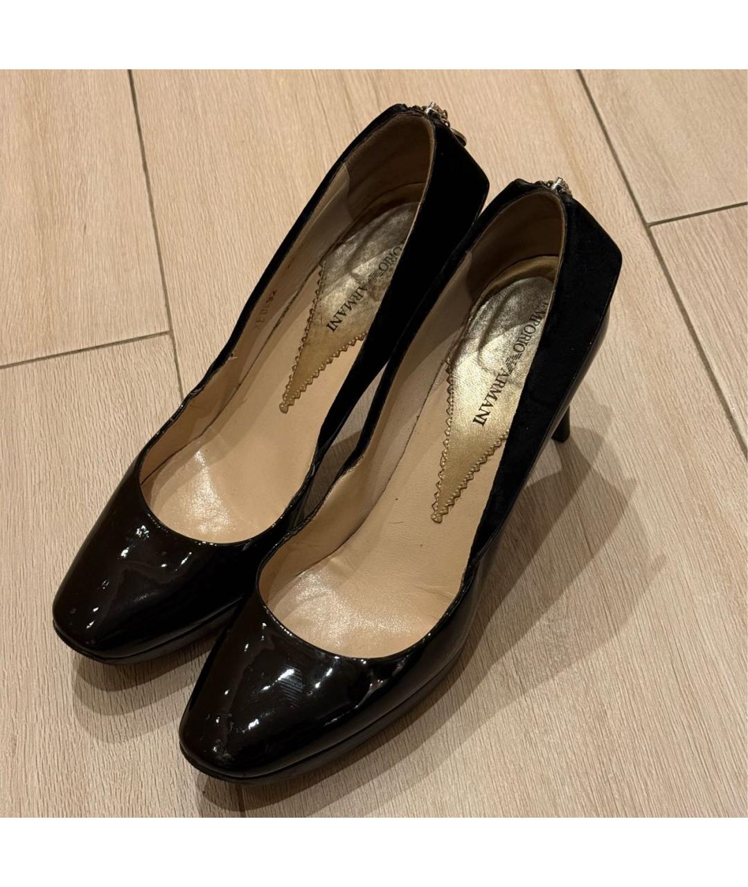 EMPORIO ARMANI Черные кожаные туфли, фото 2