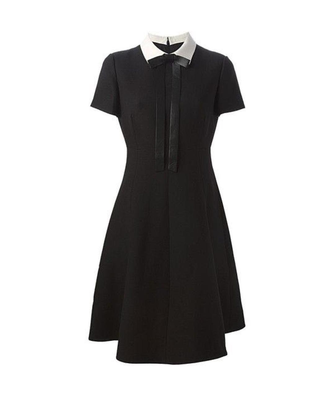 VALENTINO Черное шерстяное повседневное платье, фото 1