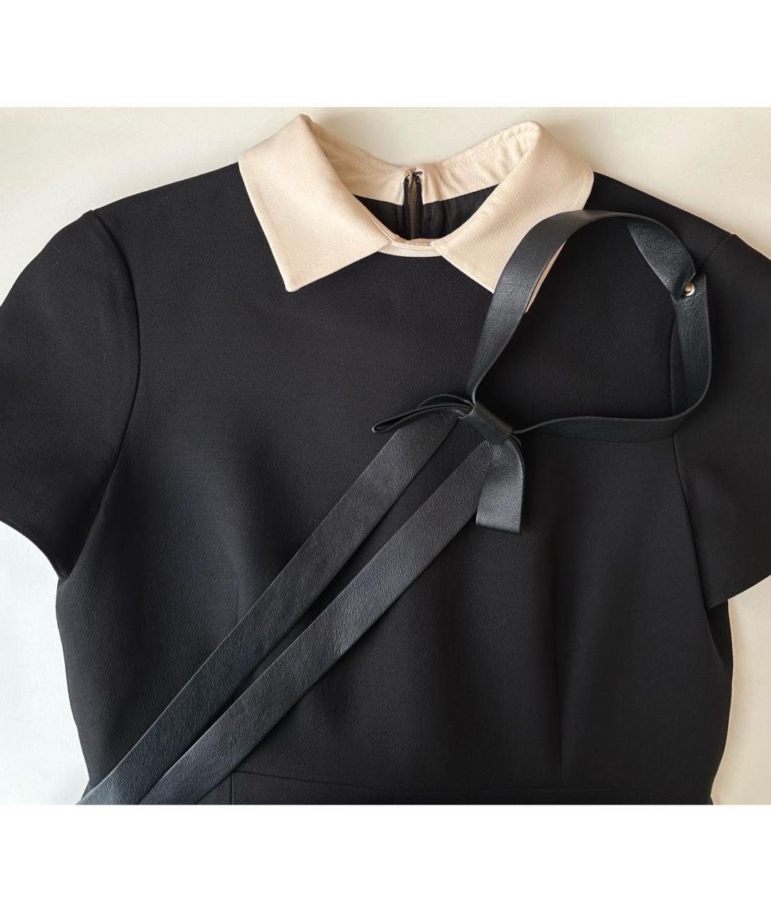 VALENTINO Черное шерстяное повседневное платье, фото 4