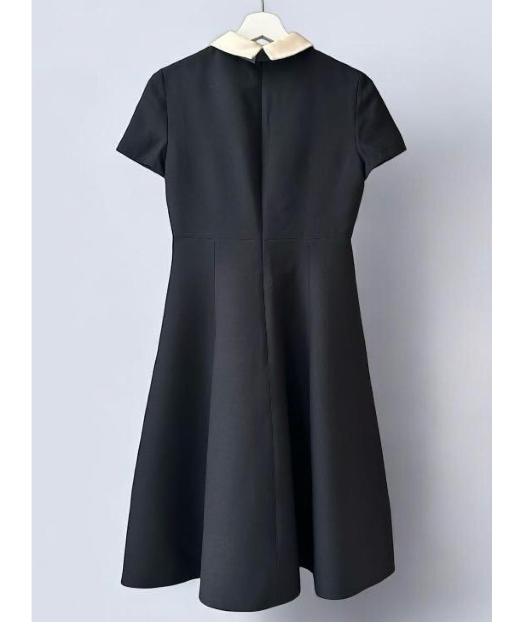 VALENTINO Черное шерстяное повседневное платье, фото 3