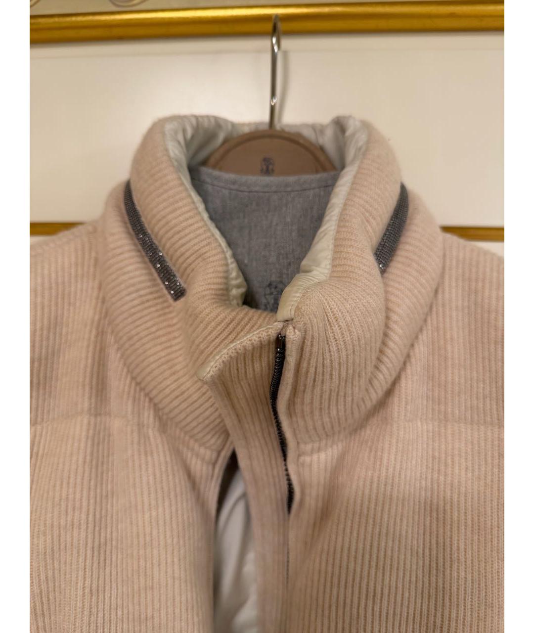 BRUNELLO CUCINELLI Бежевый кашемировый пуховик, фото 2