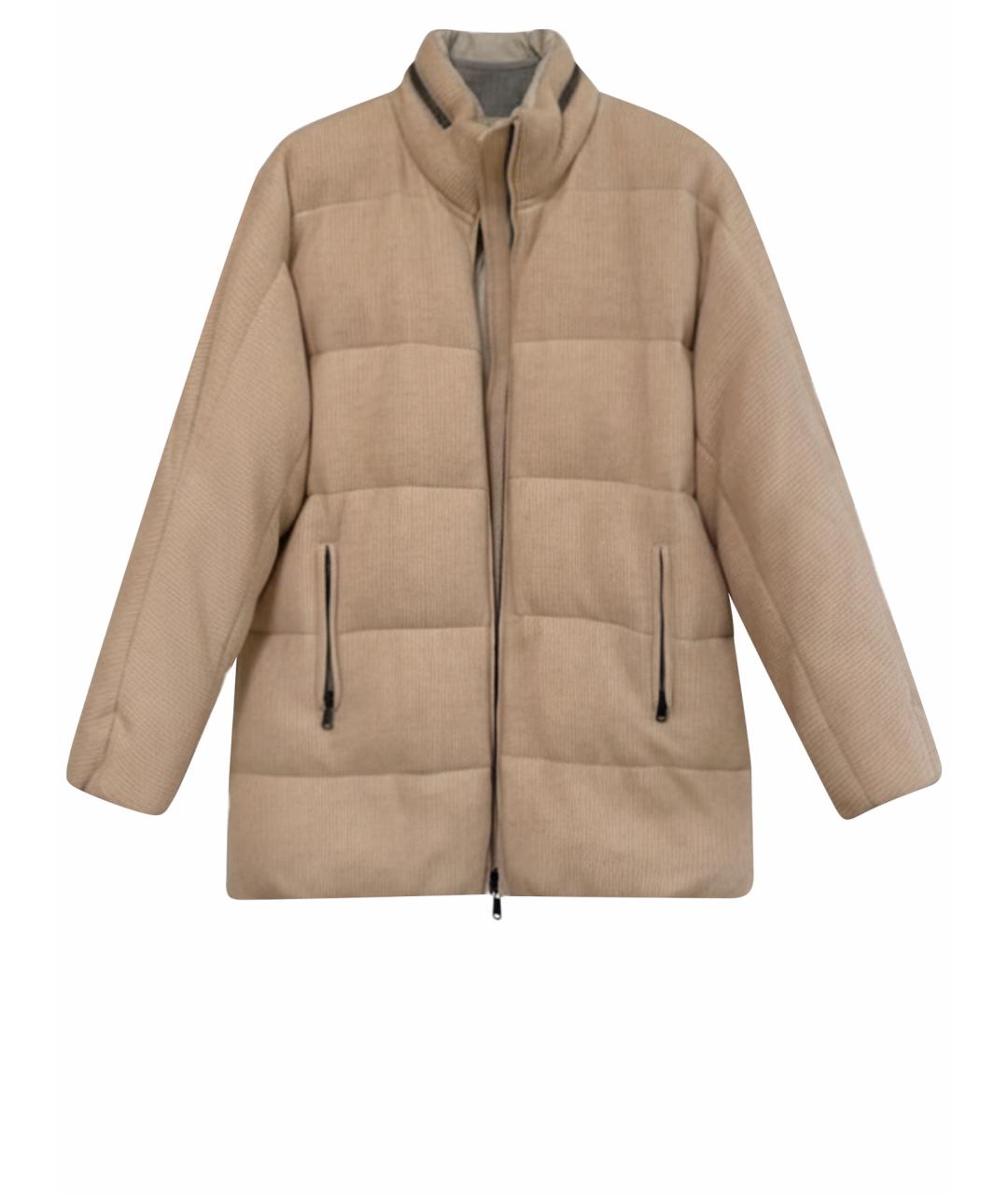 BRUNELLO CUCINELLI Бежевый кашемировый пуховик, фото 1