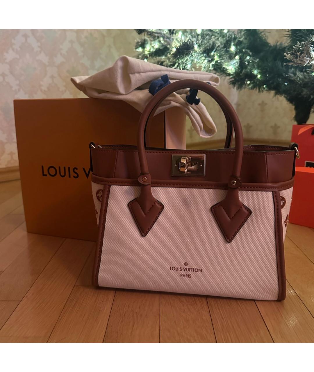 LOUIS VUITTON Красная кожаная сумка с короткими ручками, фото 8