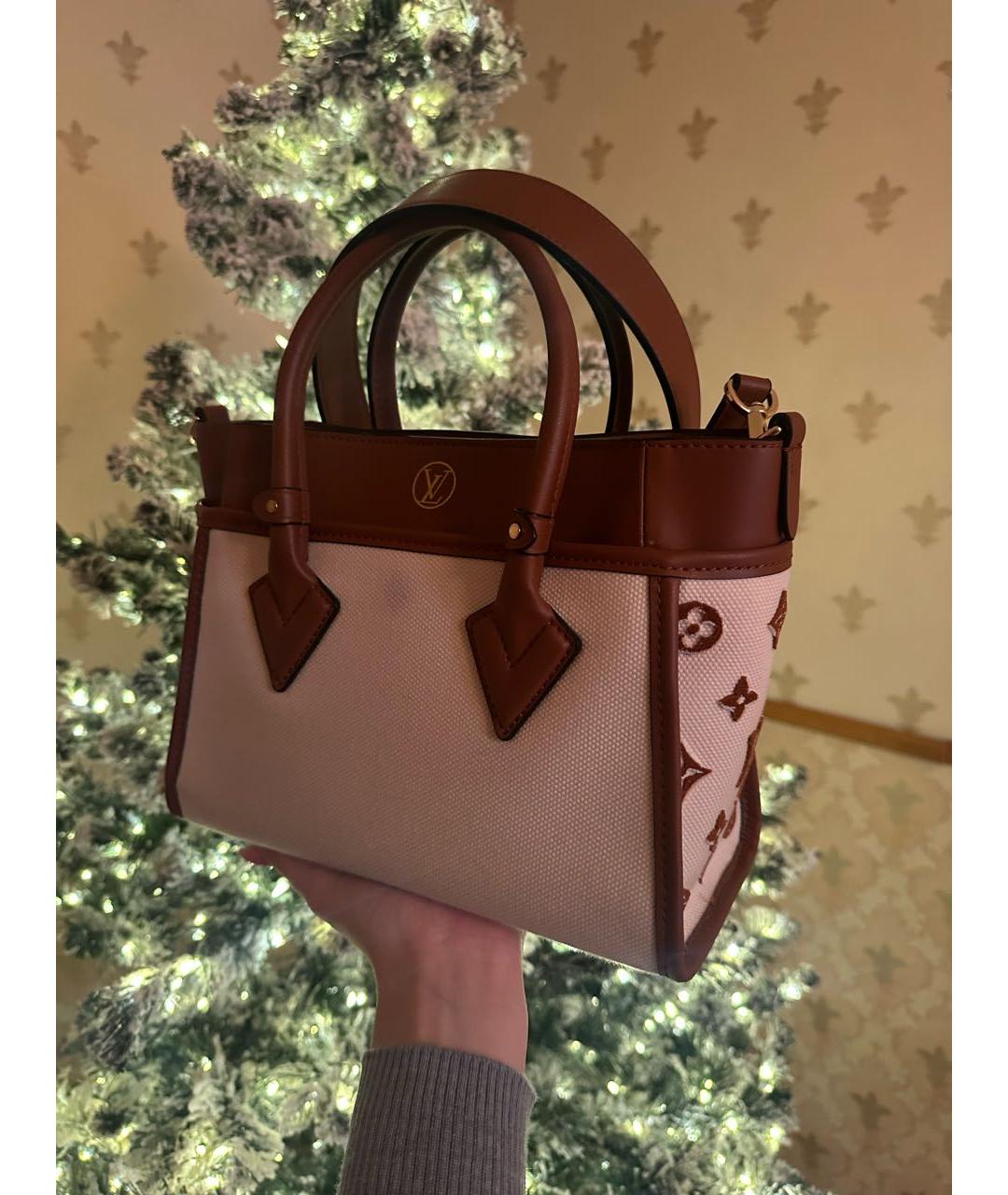 LOUIS VUITTON Красная кожаная сумка с короткими ручками, фото 3