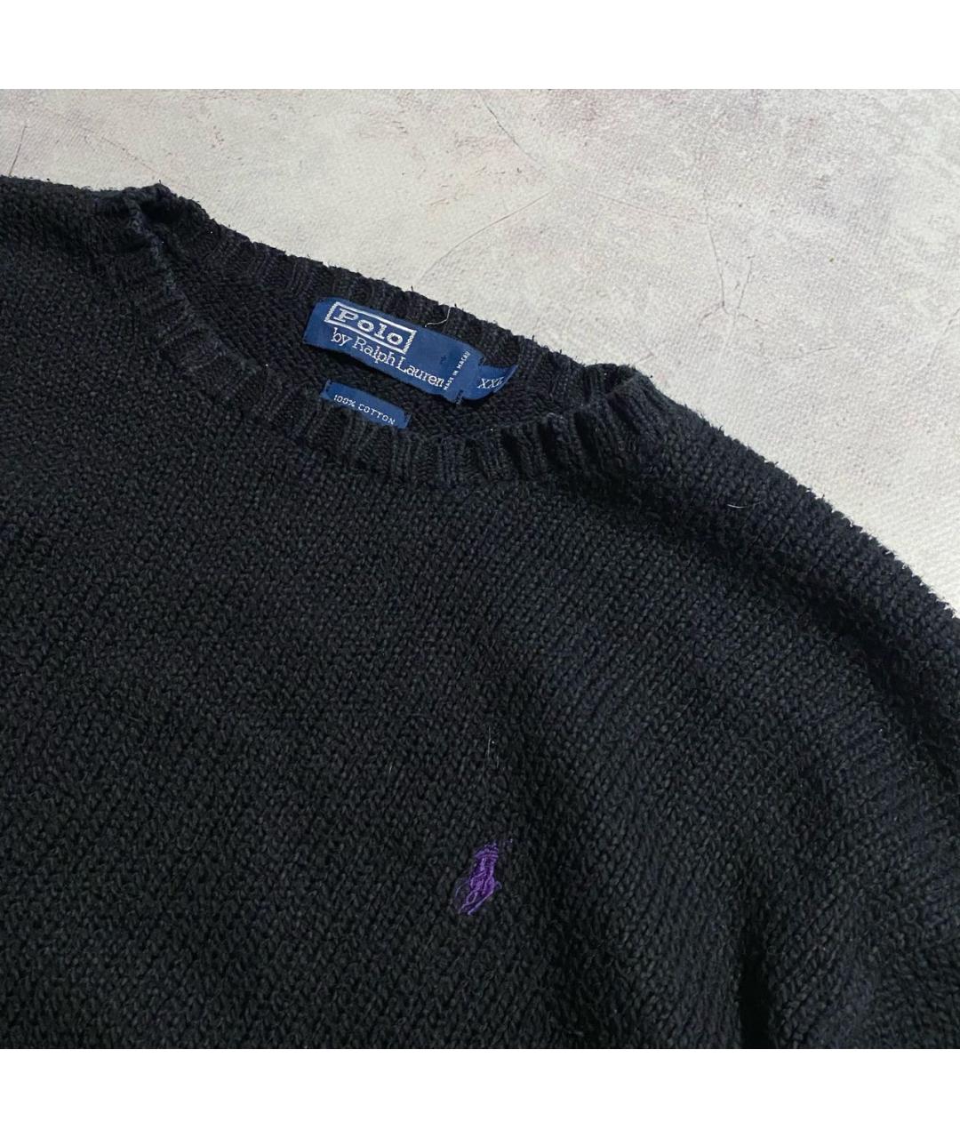 POLO RALPH LAUREN Черный хлопковый джемпер / свитер, фото 2