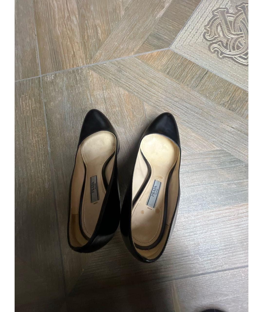 PRADA Черные кожаные туфли, фото 4