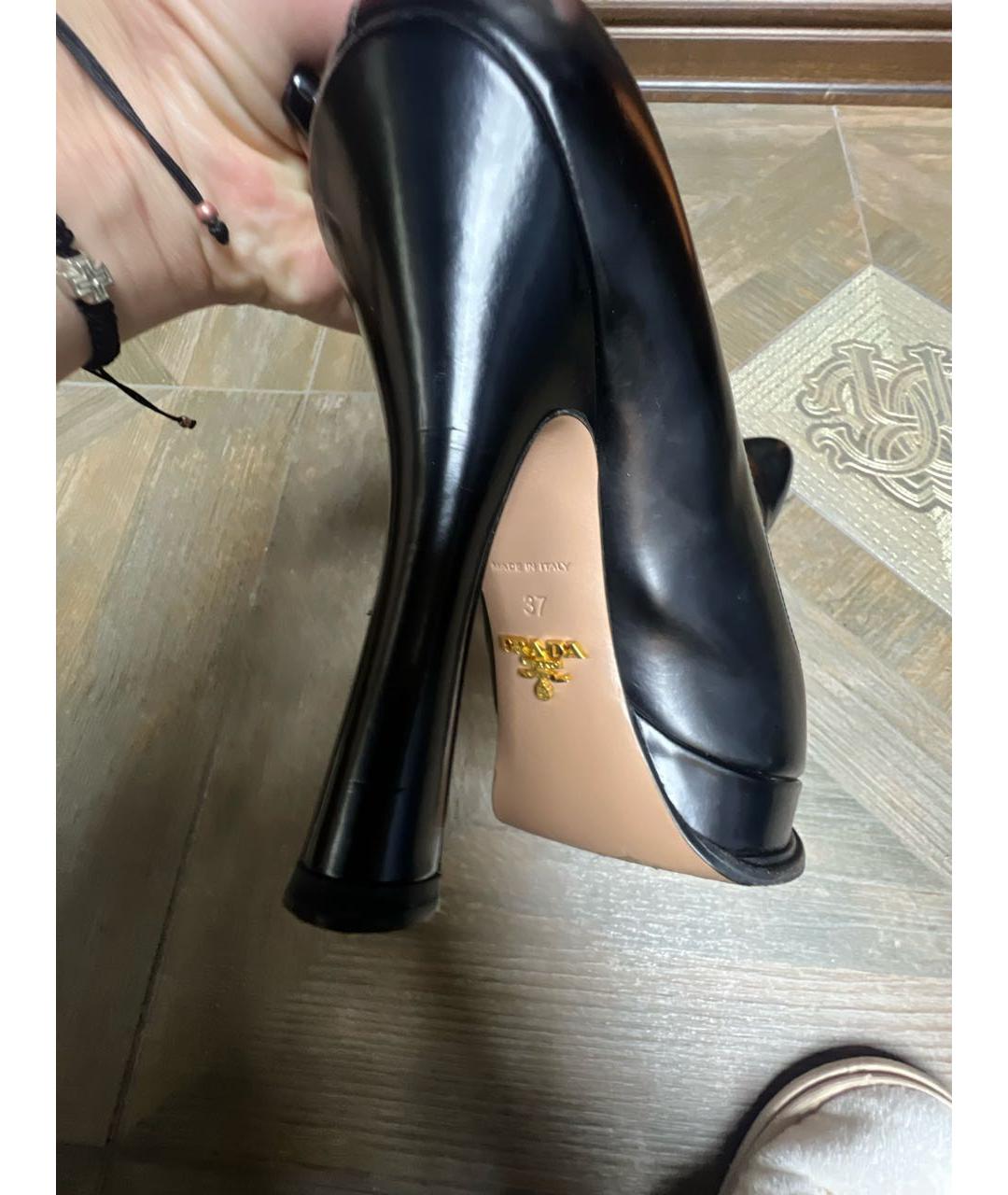 PRADA Черные кожаные туфли, фото 7