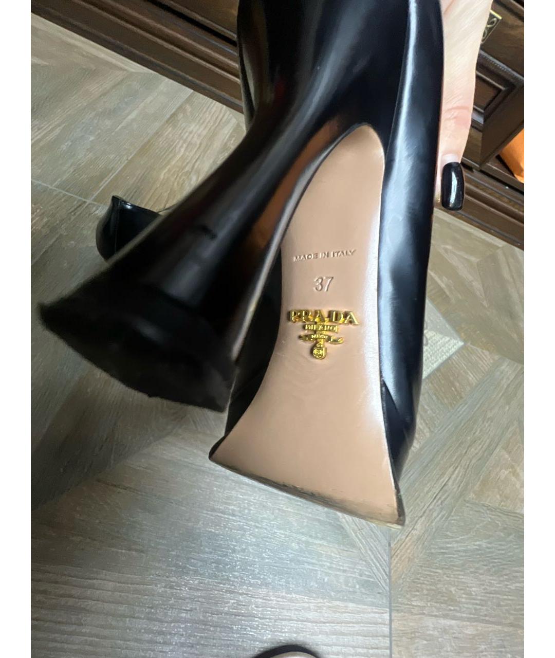 PRADA Черные кожаные туфли, фото 8