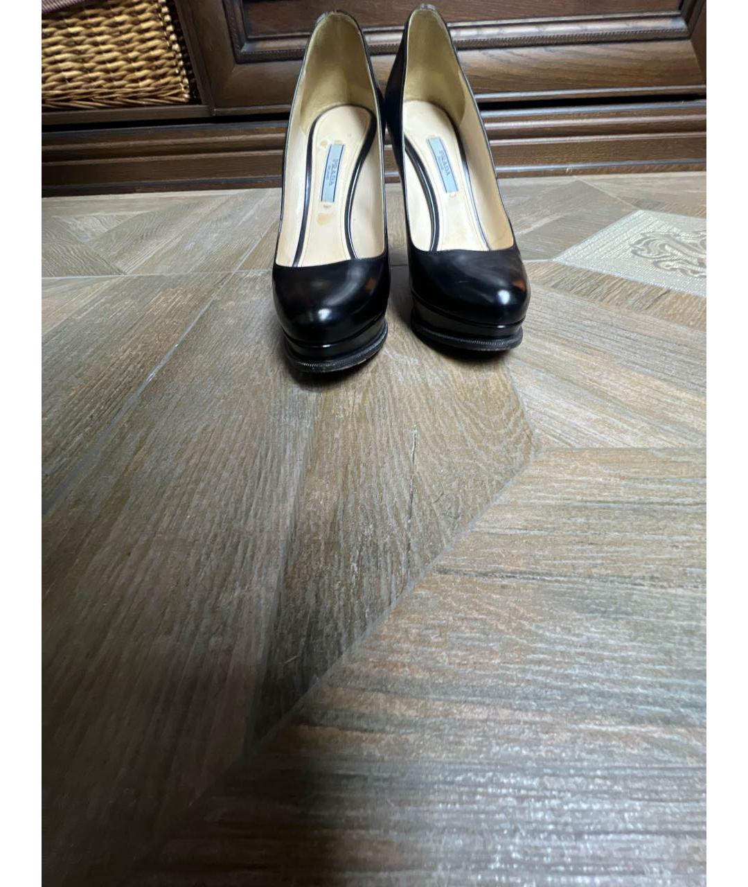 PRADA Черные кожаные туфли, фото 2