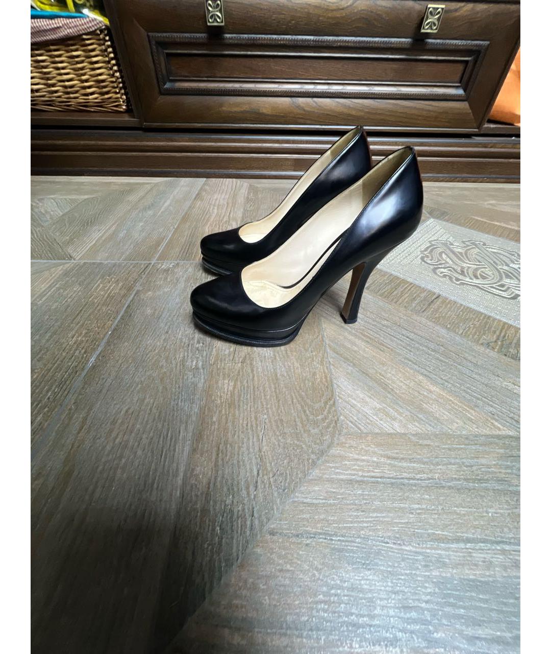 PRADA Черные кожаные туфли, фото 3