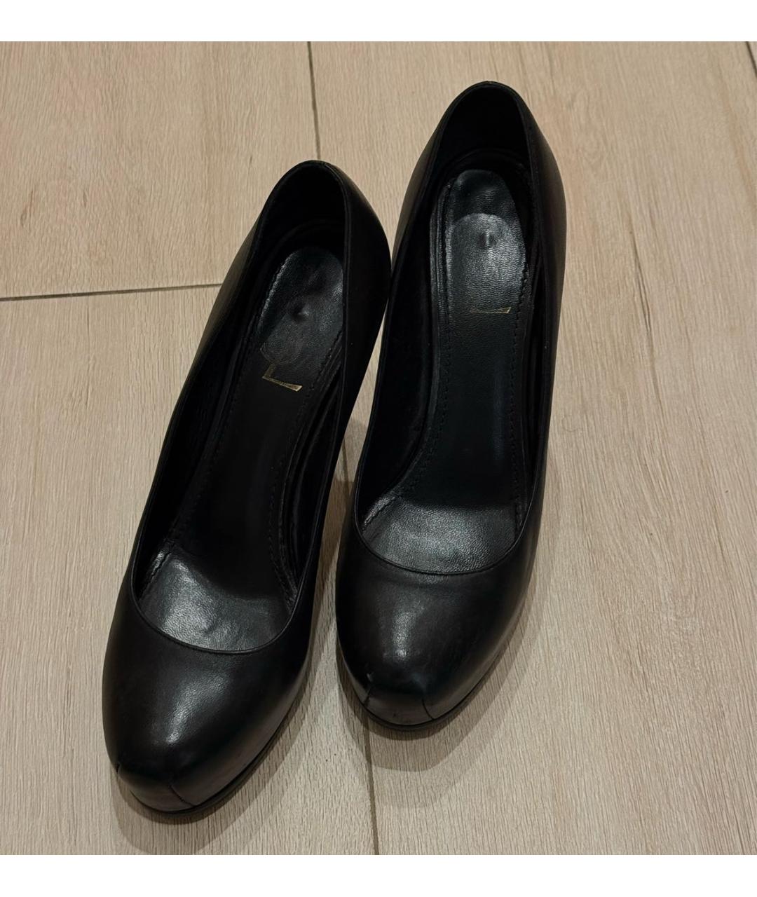 SAINT LAURENT Черные кожаные туфли, фото 3