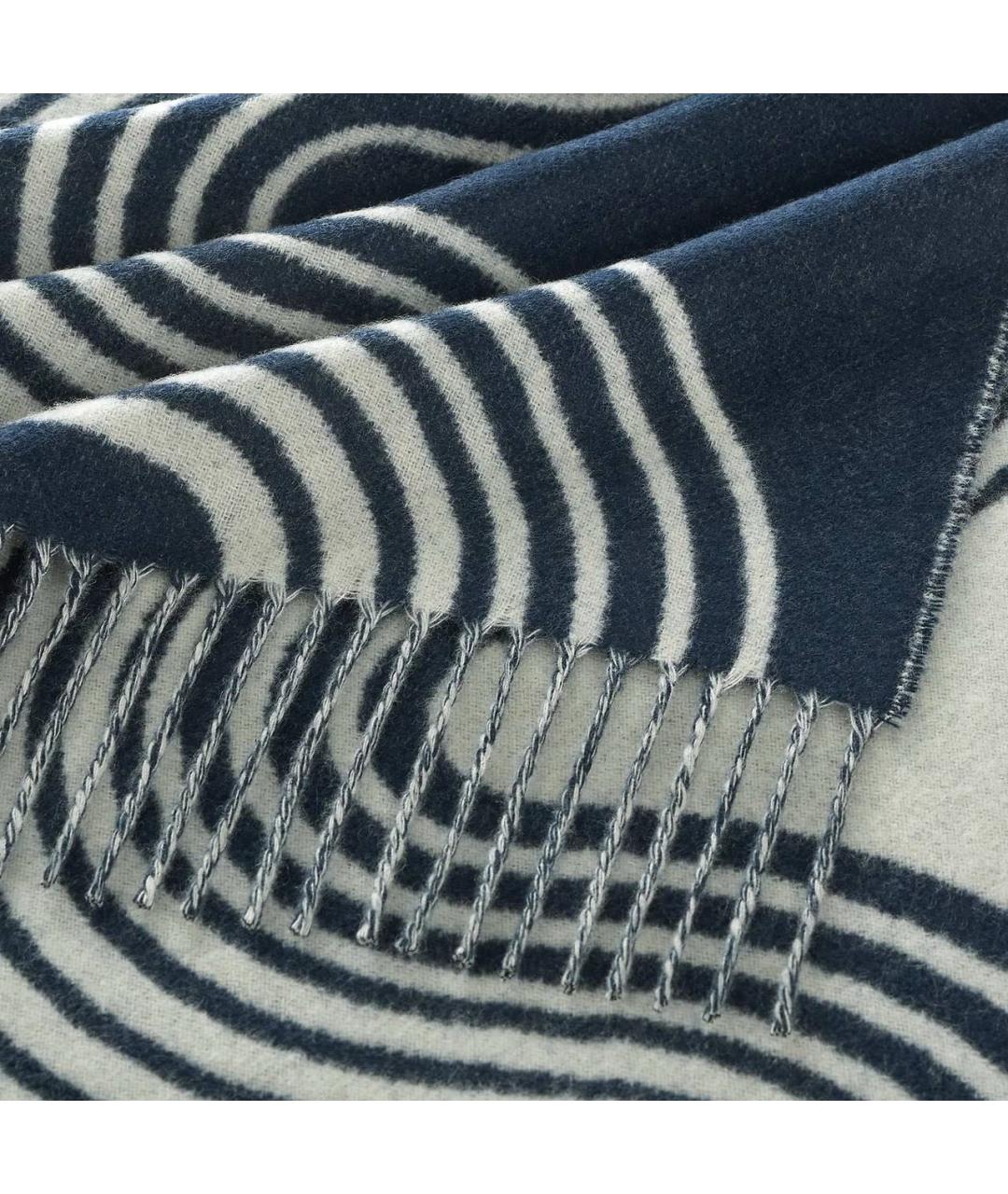 HERMES Темно-синий кашемировый шарф, фото 2