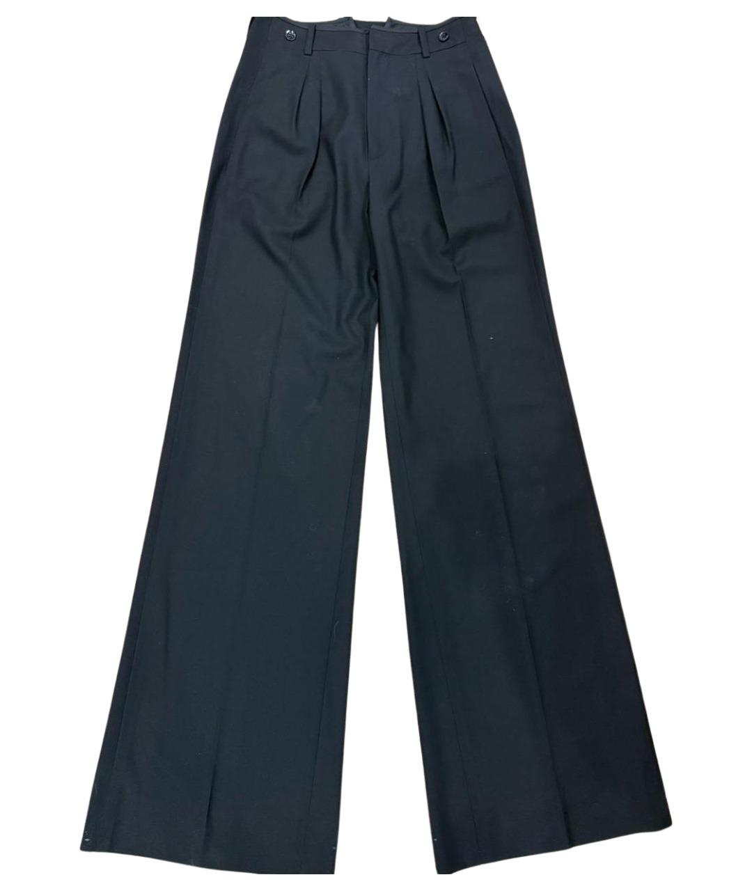 BALENCIAGA Черные шелковые прямые брюки, фото 1