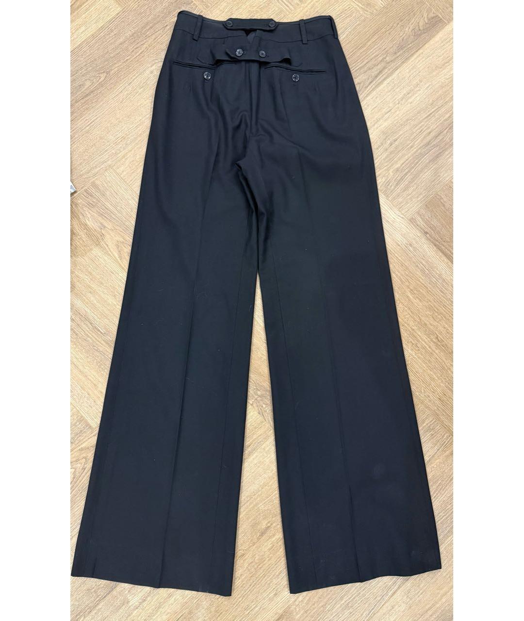 BALENCIAGA Черные шелковые прямые брюки, фото 2