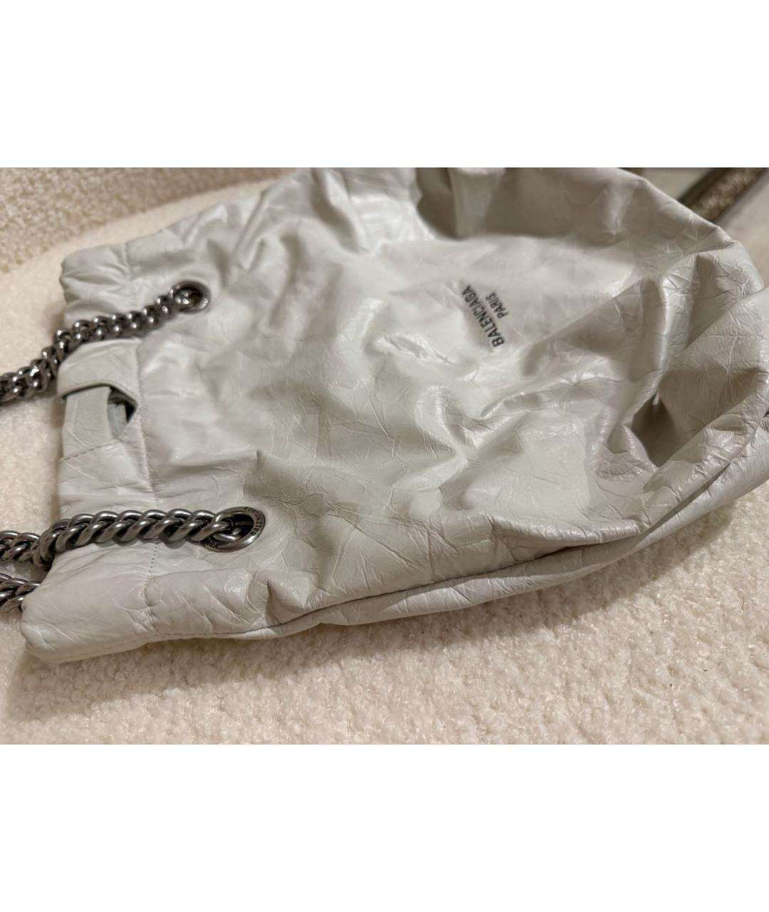 BALENCIAGA Белая кожаная сумка через плечо, фото 2