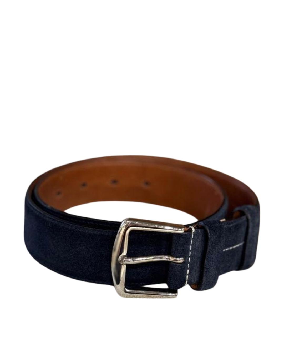 LORO PIANA Черный замшевый ремень, фото 1