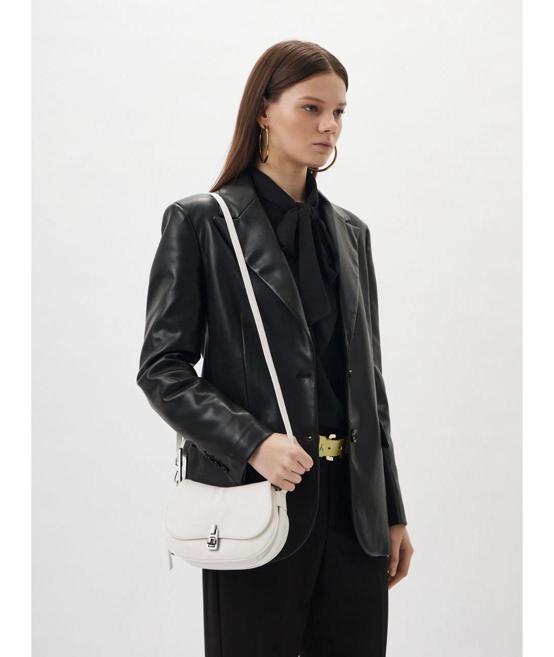 COCCINELLE Белая кожаная сумка через плечо, фото 8