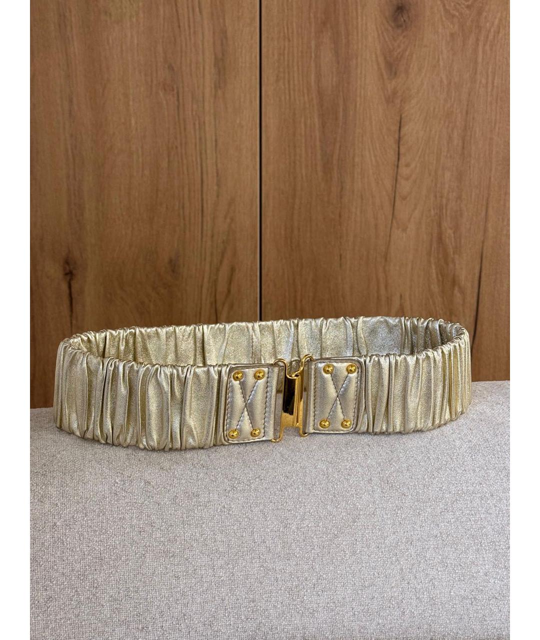 MIU MIU Золотой кожаный ремень, фото 2