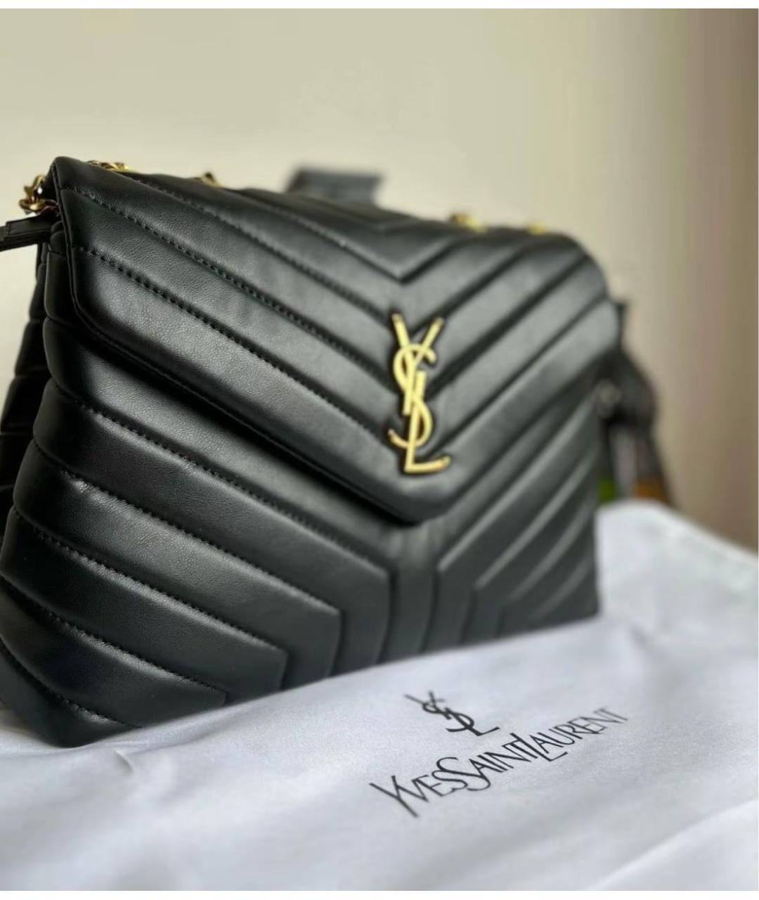 SAINT LAURENT Черная кожаная сумка через плечо, фото 3