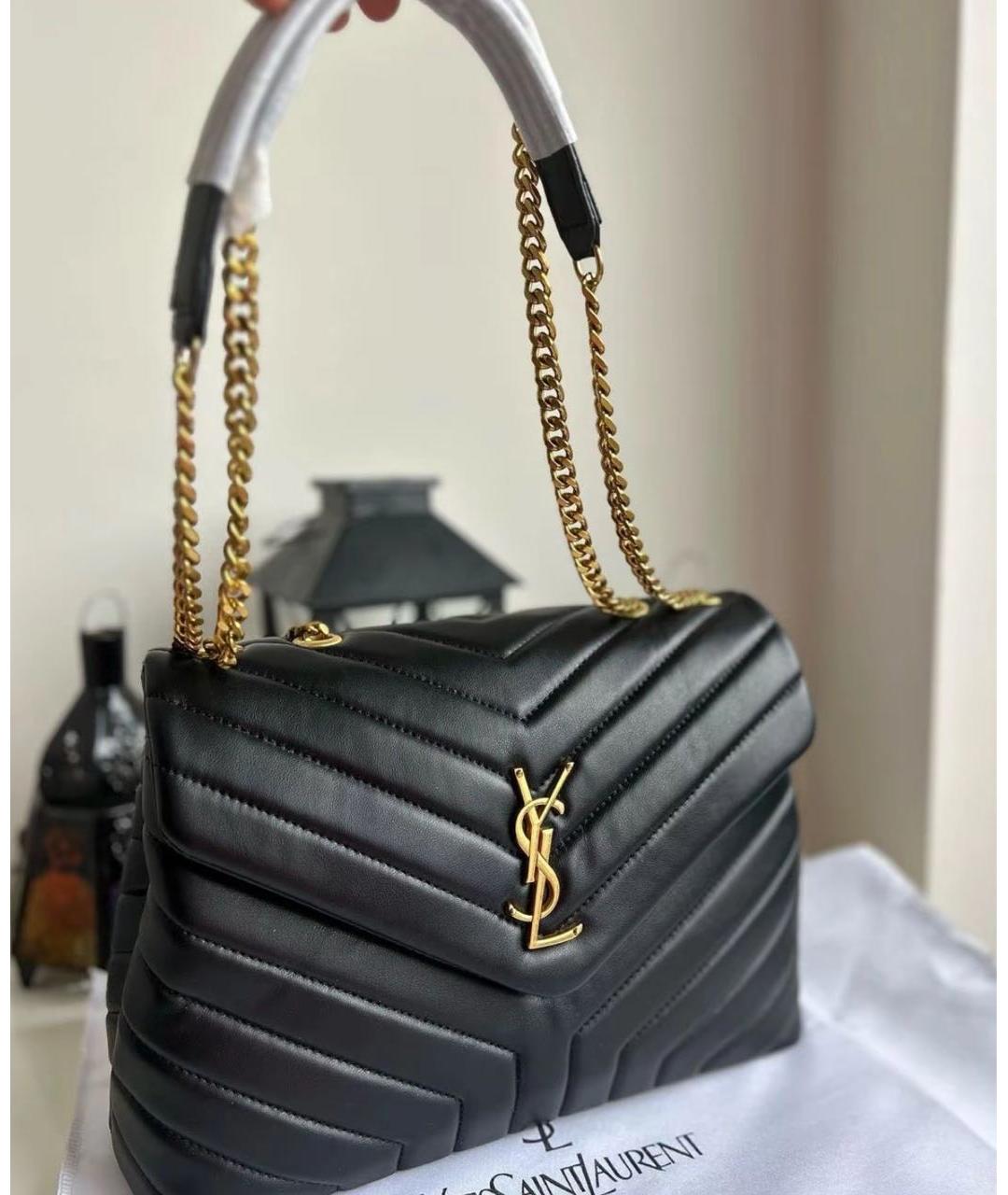 SAINT LAURENT Черная кожаная сумка через плечо, фото 2