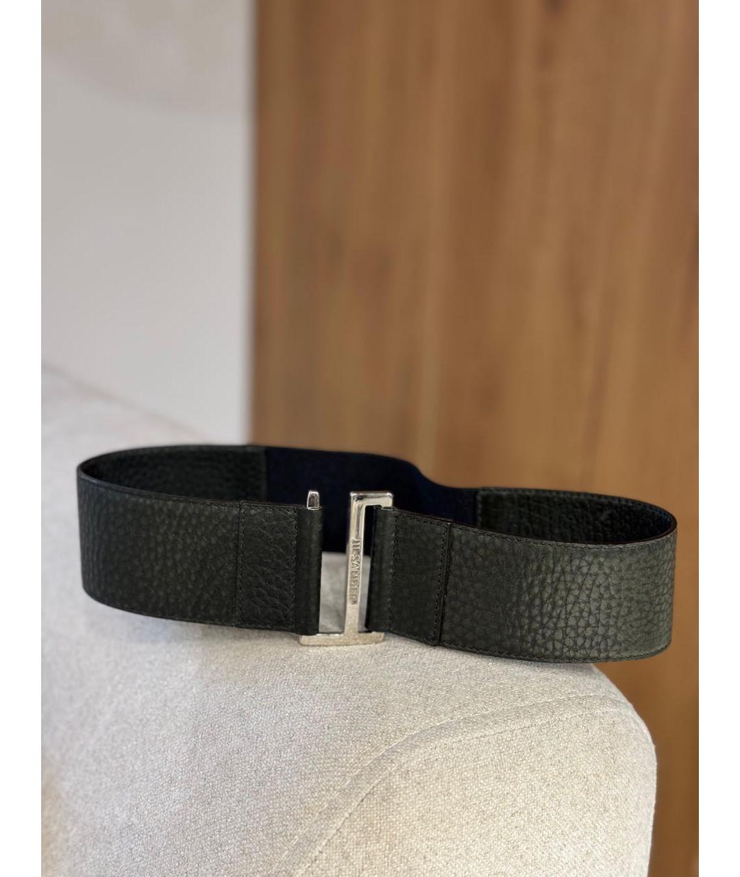 JIL SANDER Черный кожаный ремень, фото 3