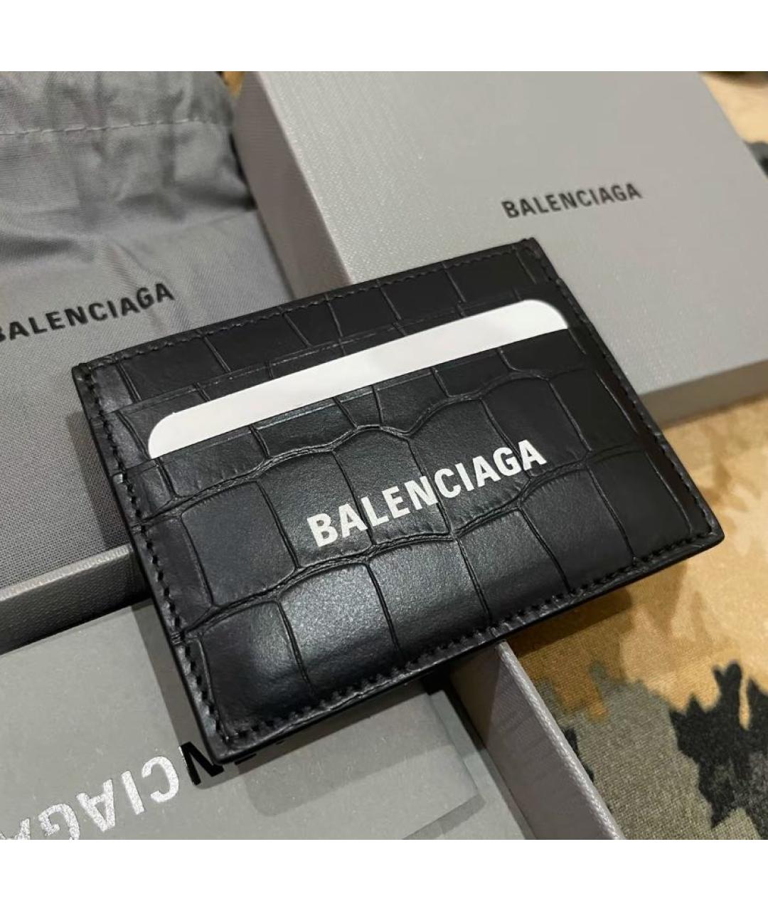 BALENCIAGA Черный кожаный кардхолдер, фото 2
