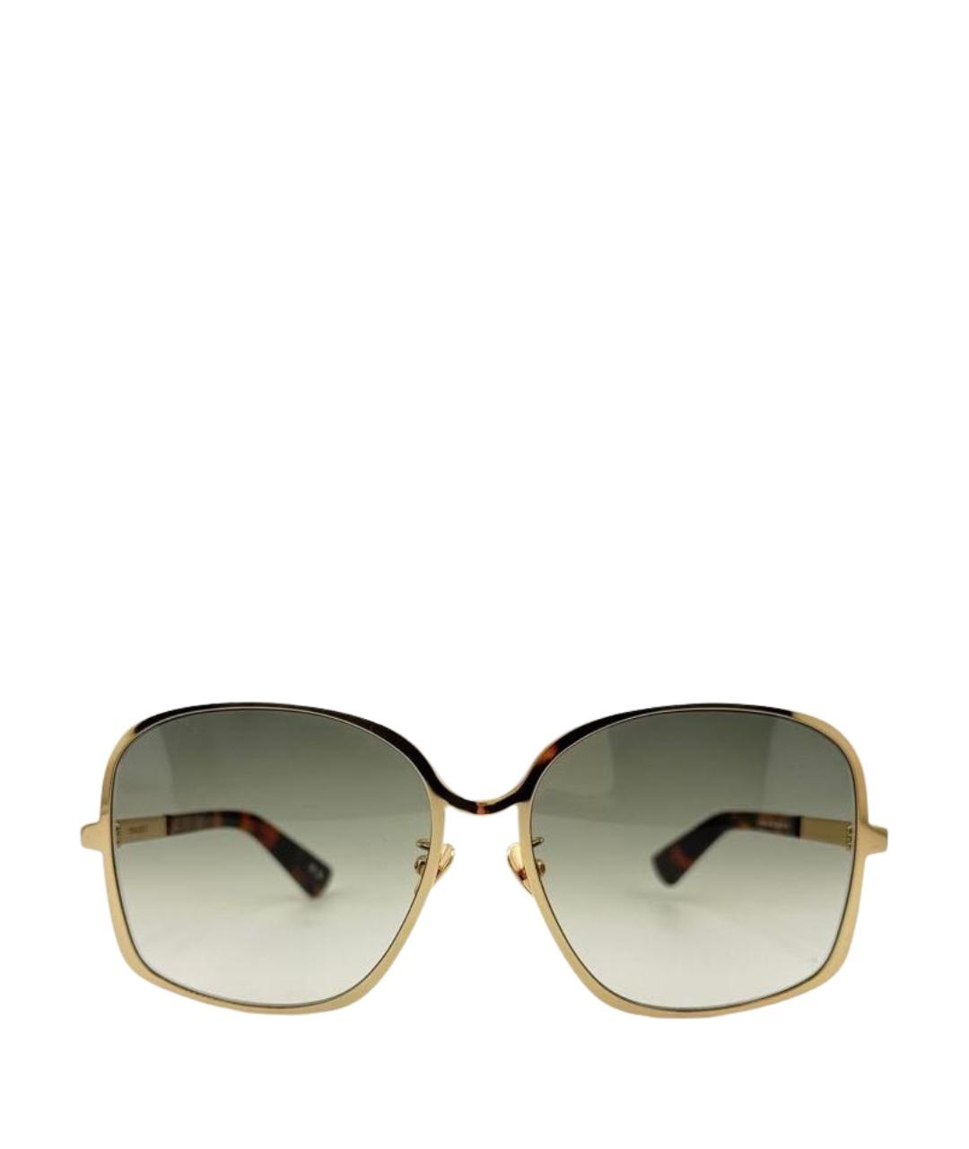 NINA RICCI Золотые металлические солнцезащитные очки, фото 1