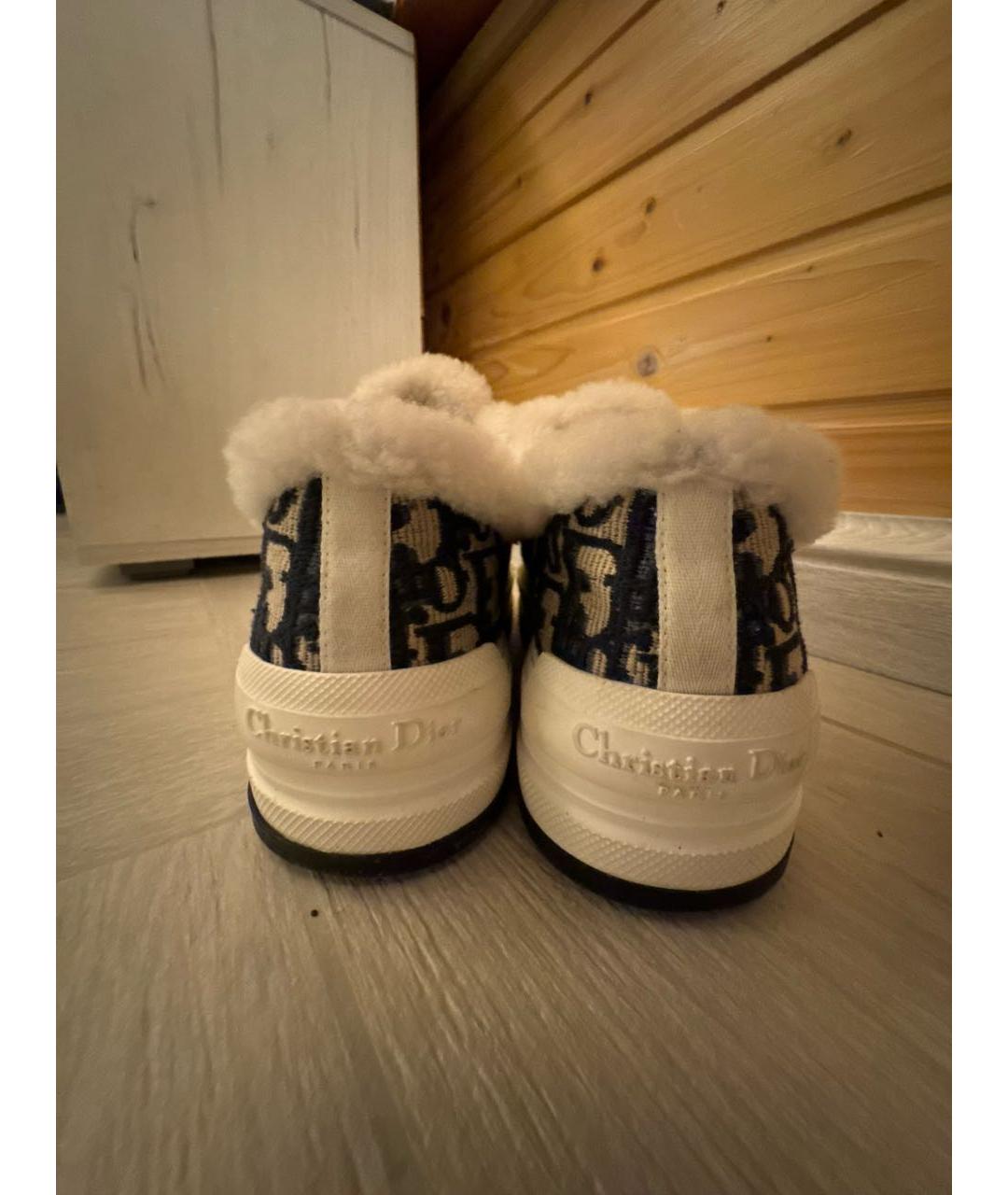 CHRISTIAN DIOR Синие текстильные кеды, фото 3