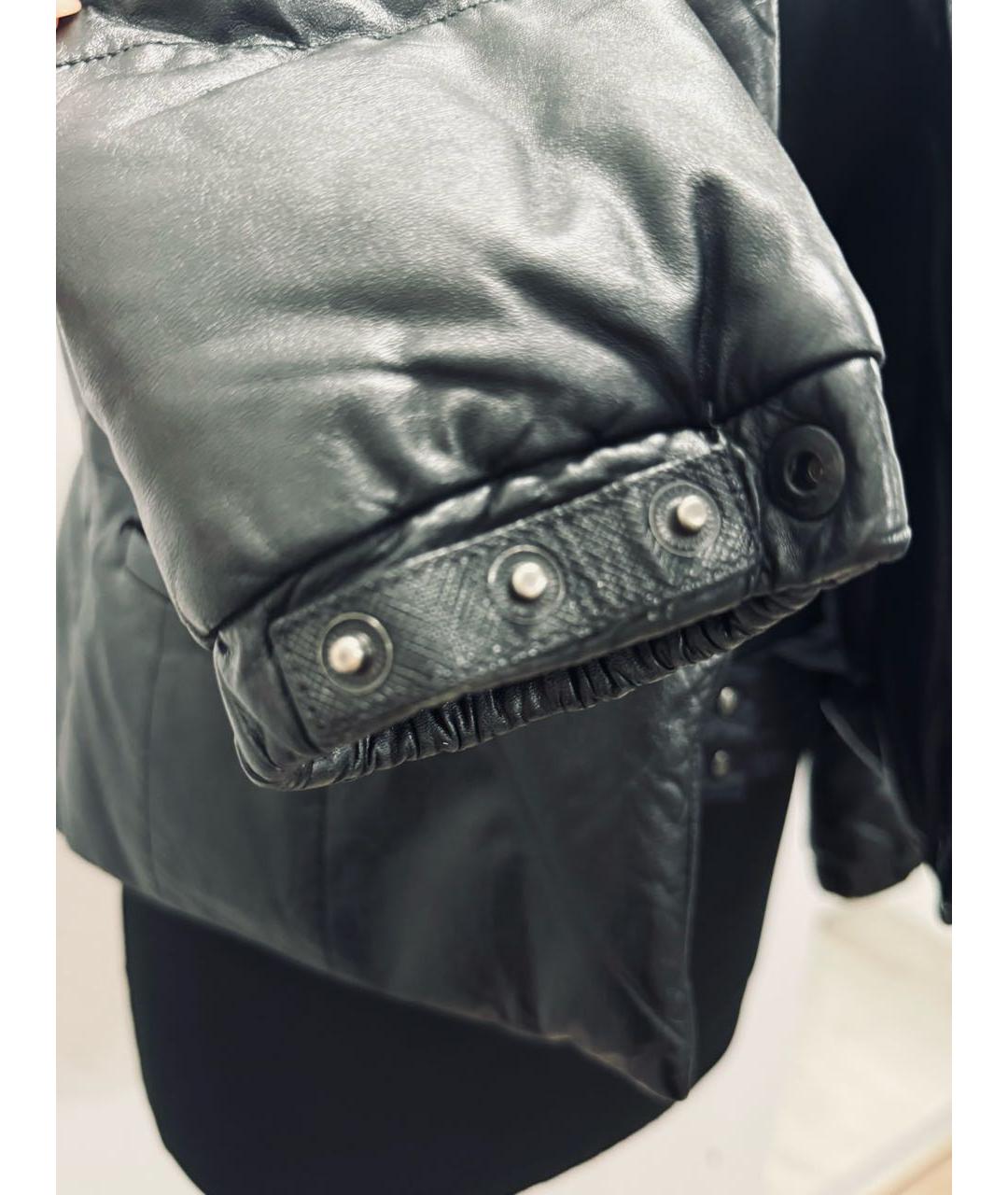 PRADA Черный кожаный пуховик, фото 4