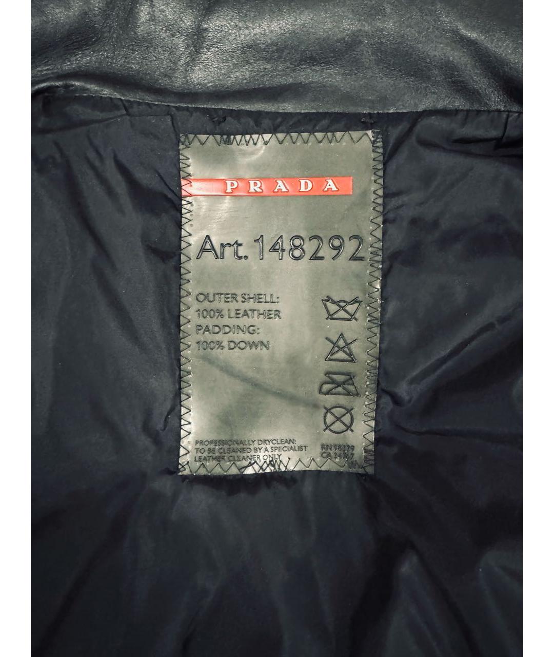 PRADA Черный кожаный пуховик, фото 6
