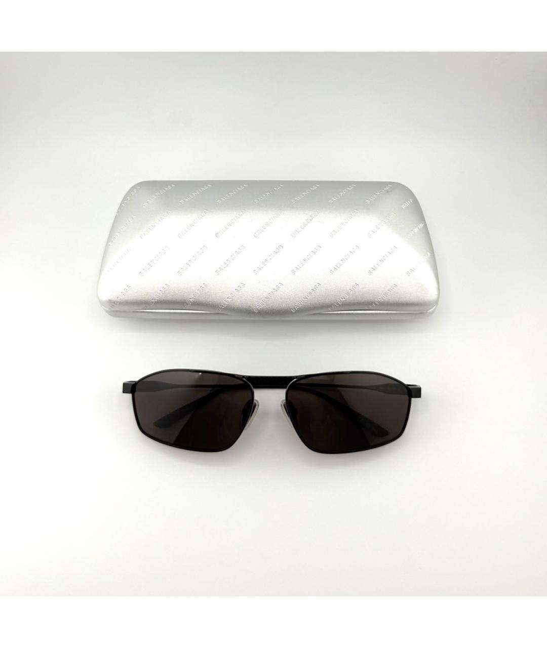 BALENCIAGA Черные металлические солнцезащитные очки, фото 2