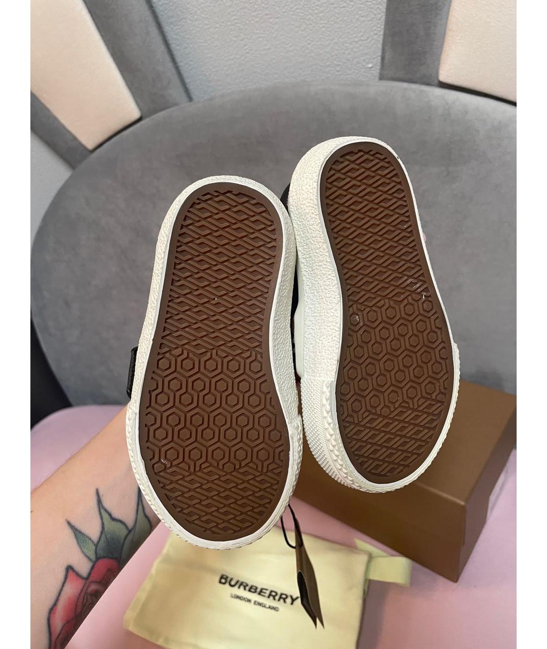 BURBERRY Мульти кожаные кеды, фото 5