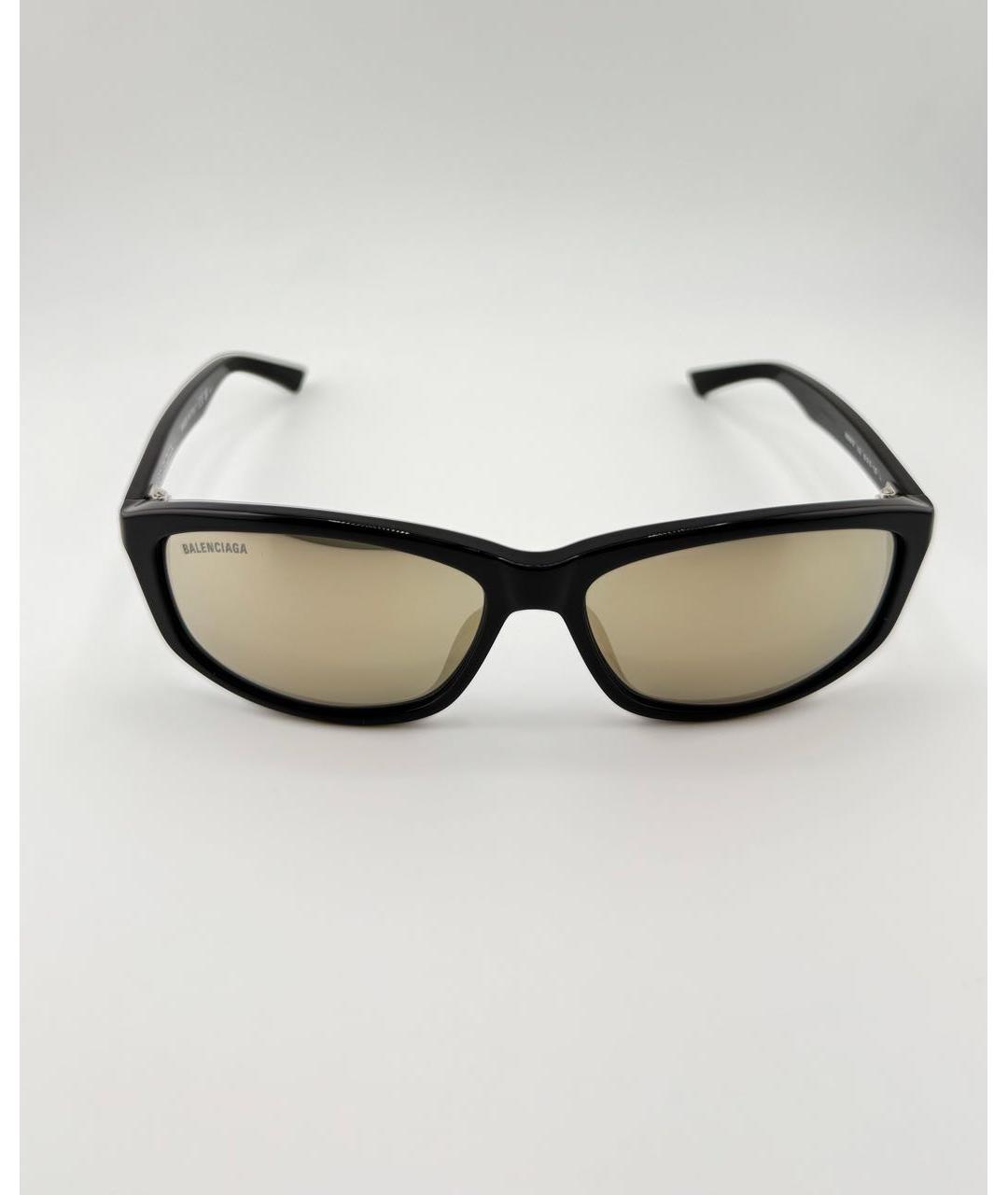 BALENCIAGA Золотые пластиковые солнцезащитные очки, фото 3