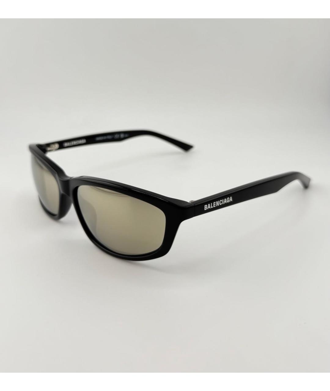 BALENCIAGA Золотые пластиковые солнцезащитные очки, фото 2