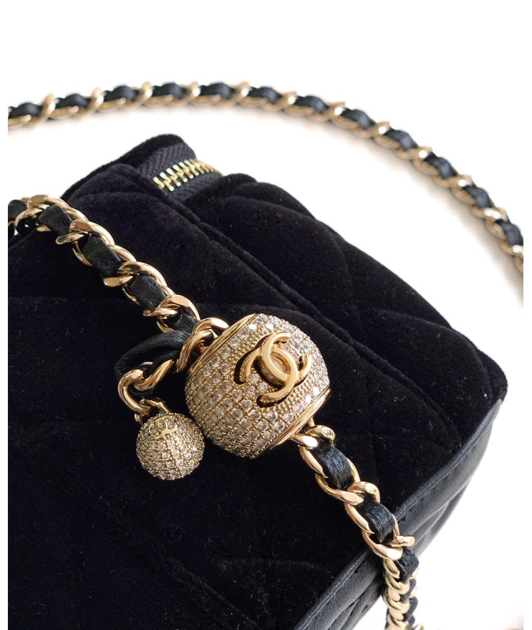 CHANEL Черная бархатная сумка через плечо, фото 5