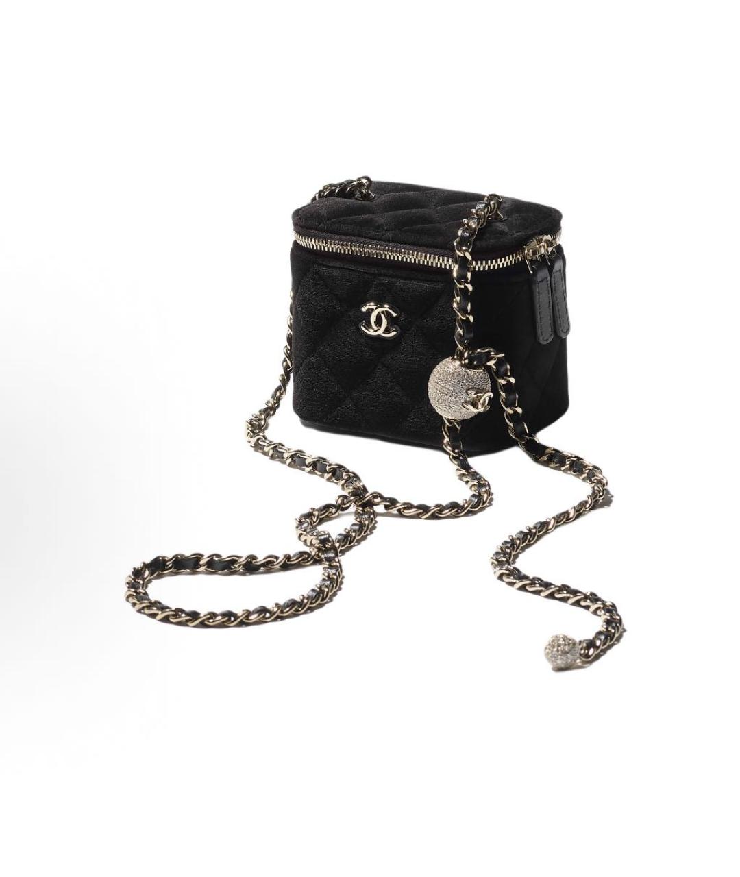 CHANEL Черная бархатная сумка через плечо, фото 2