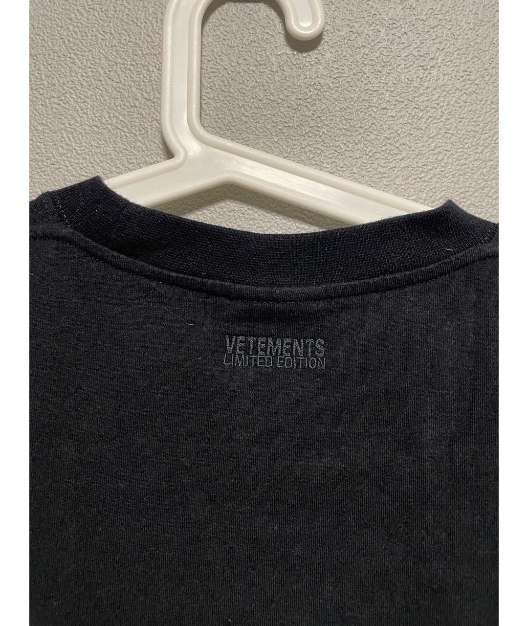 VETEMENTS Черная хлопковая футболка, фото 5