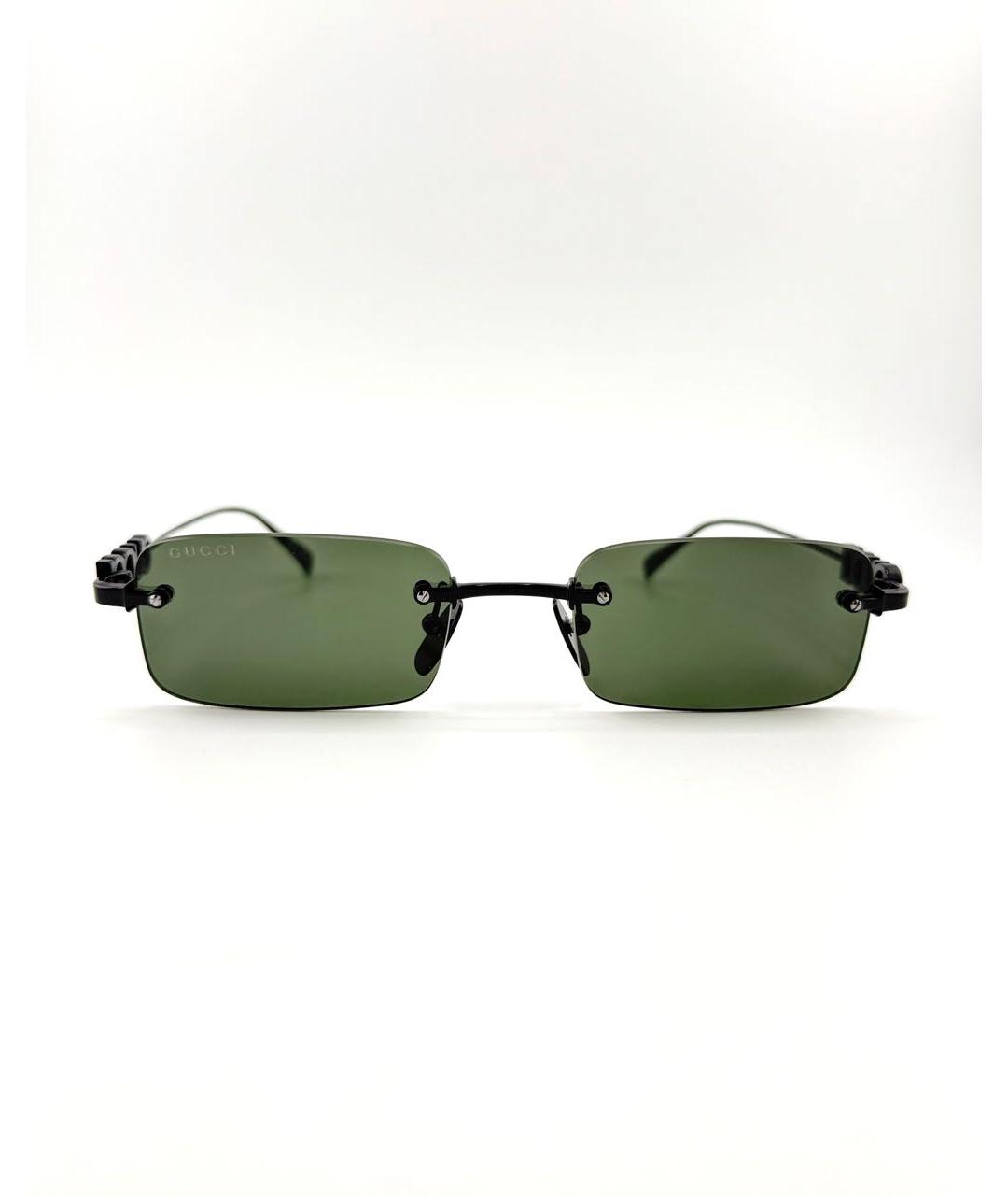 GUCCI Черные металлические солнцезащитные очки, фото 4