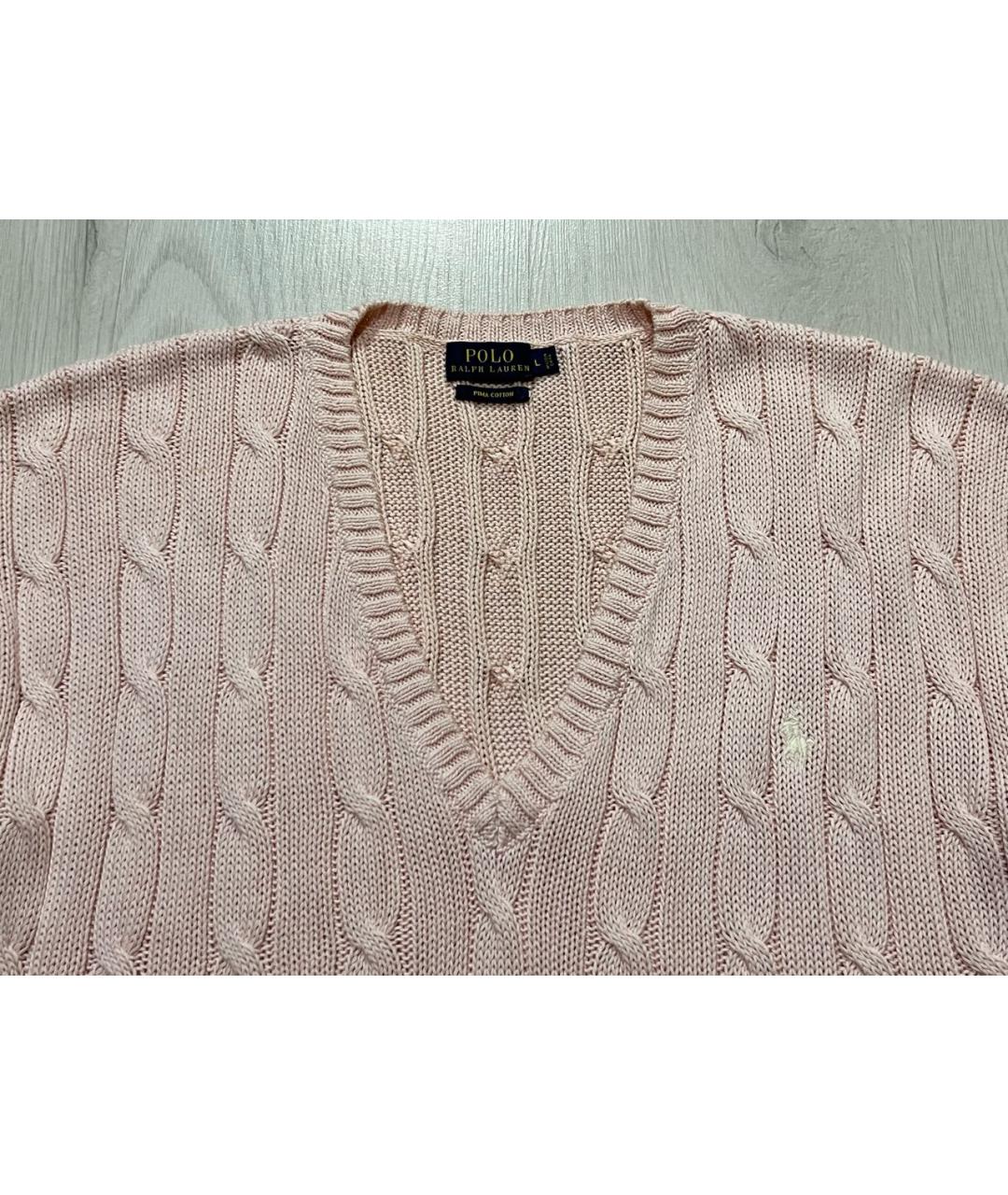 RALPH LAUREN Розовый хлопковый джемпер / свитер, фото 3