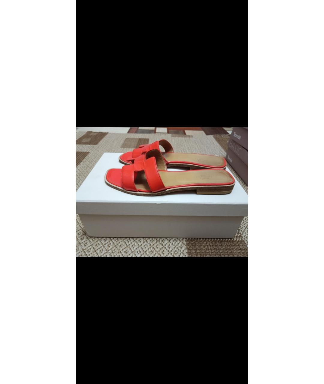 HERMES Коралловые сапоги из лакированной кожи, фото 5