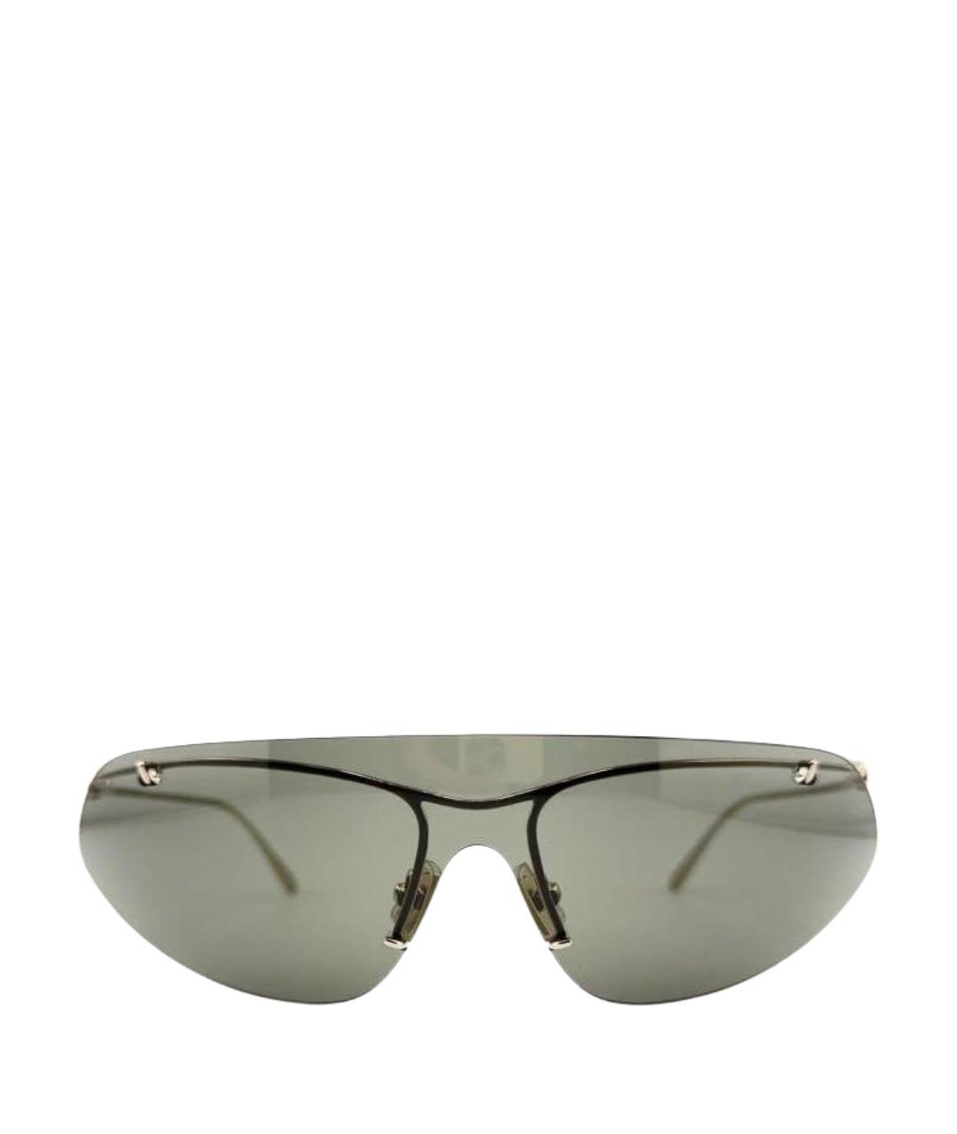 BOTTEGA VENETA Антрацитовые металлические солнцезащитные очки, фото 1