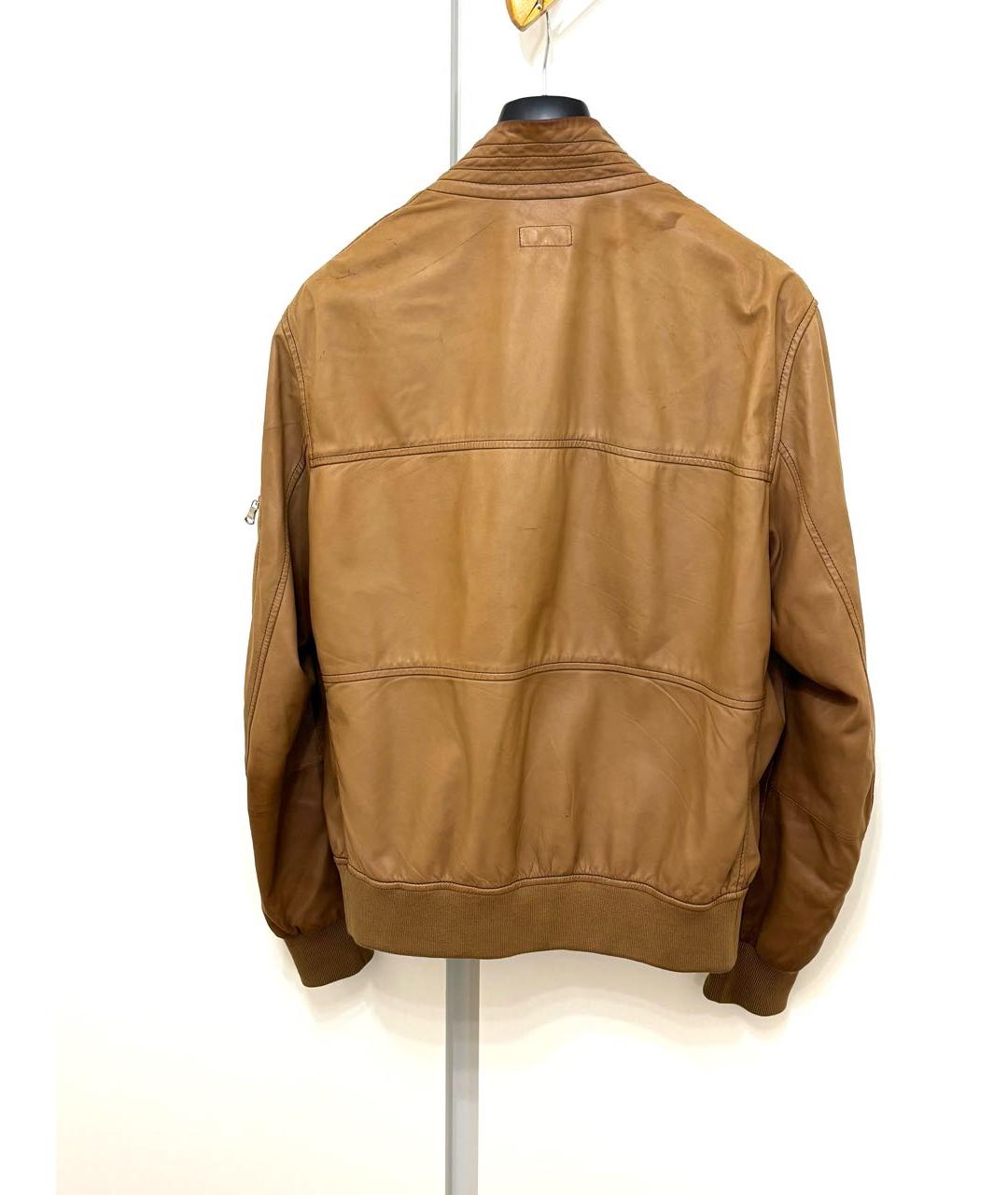 BRUNELLO CUCINELLI Коричневая кожаная куртка, фото 2