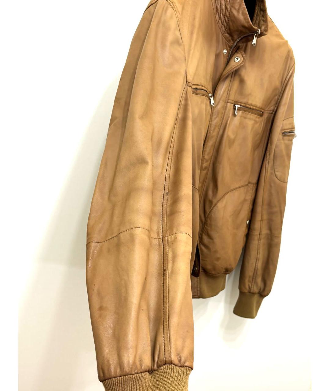 BRUNELLO CUCINELLI Коричневая кожаная куртка, фото 5