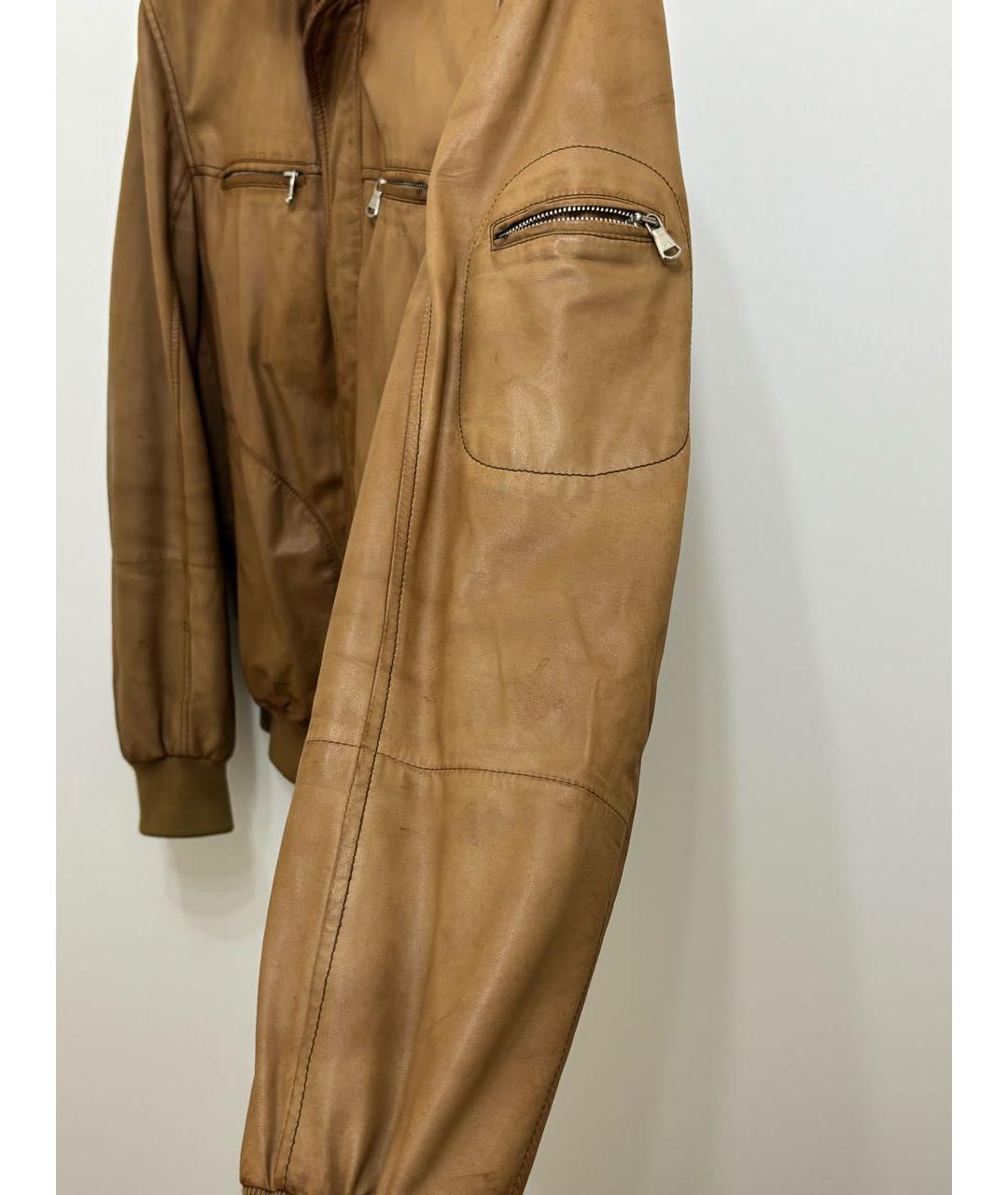 BRUNELLO CUCINELLI Коричневая кожаная куртка, фото 6