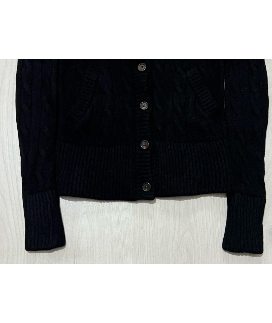 RALPH LAUREN Черный шерстяной кардиган, фото 4