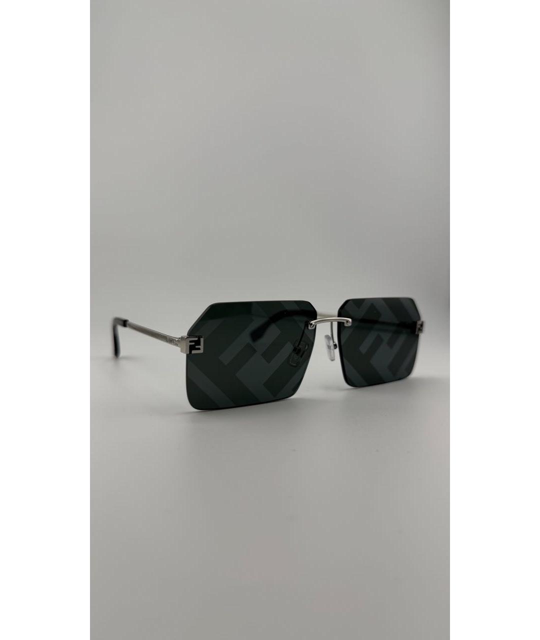 FENDI Черные металлические солнцезащитные очки, фото 4